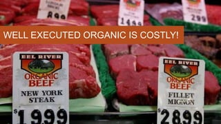 WELL EXECUTED ORGANIC IS COSTLY!
 