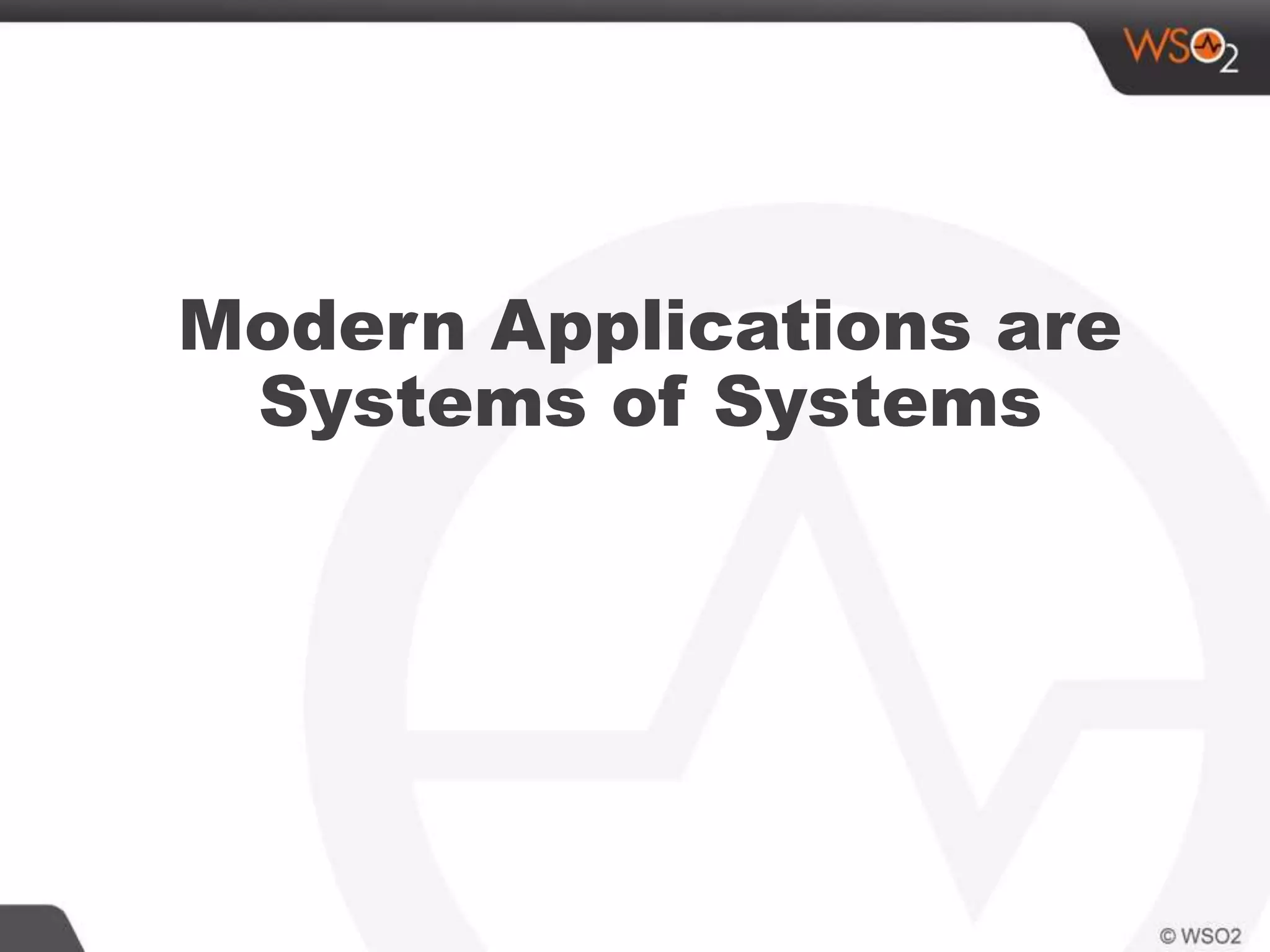 Modern Applications are
Systems of Systems
 