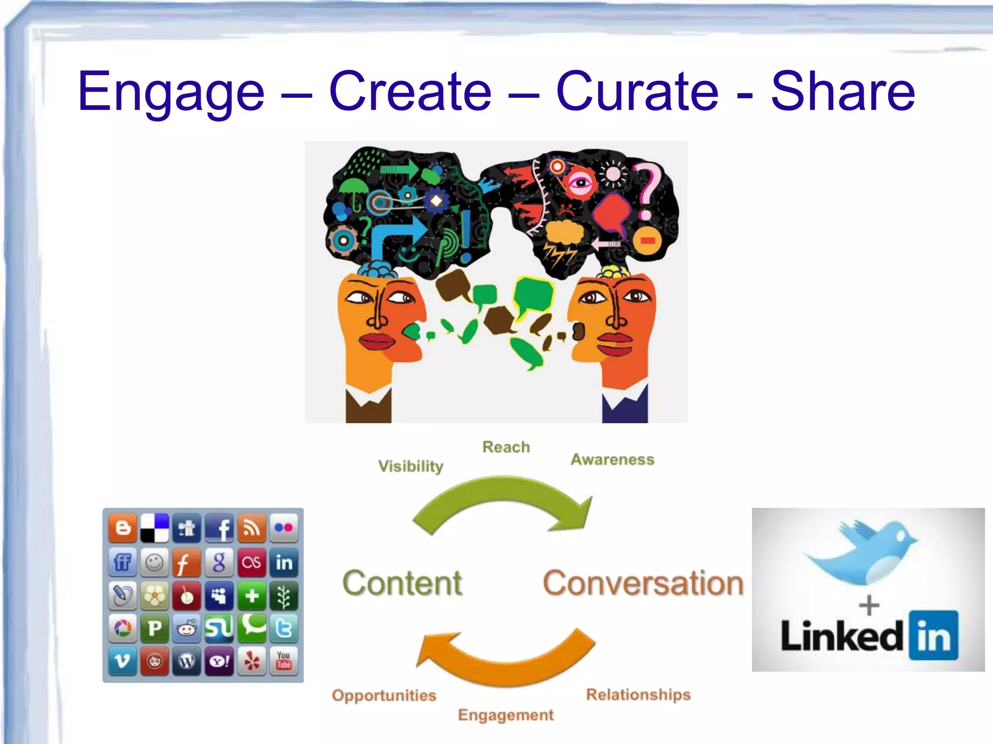 Engage – Create – Curate - Share
28
