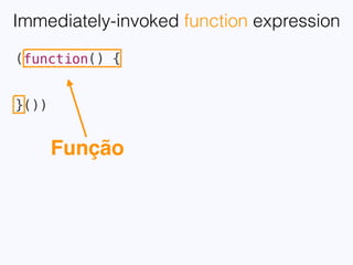 var foo = "value outside IIFE";
 
(function() {
var foo = "value inside IIFE";
console.log(foo);
}())
 
console.log(foo);
 