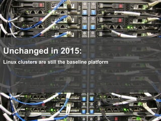 46
Unchanged in 2015:
Linux clusters are still the baseline platform
 