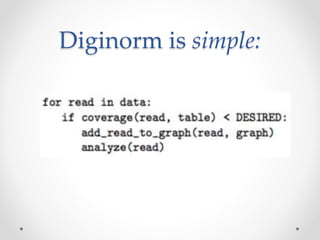 Diginorm is simple:
 