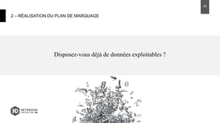 2 – RÉALISATION DU PLAN DE MARQUAGE
Disposez-vous déjà de données exploitables ?
22
 