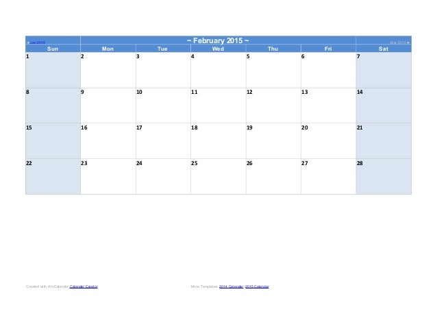 2014word calendar template calendar template february 2015