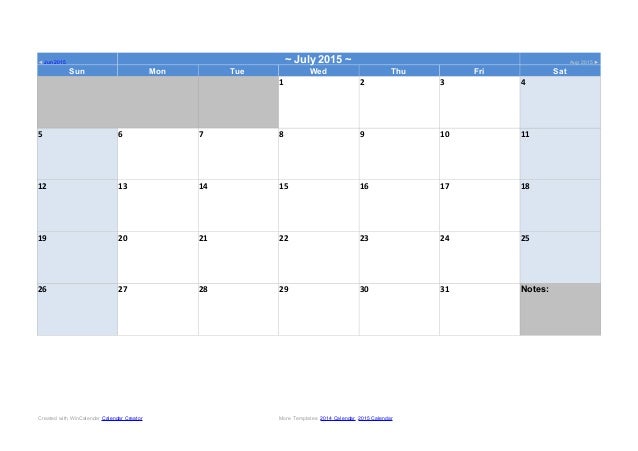 july 2015 calendar