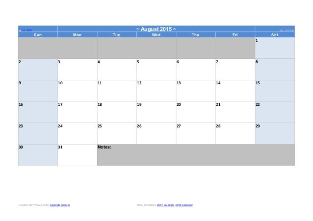 14word Calendar Template