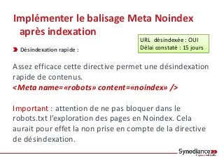 Synodiance > SEO - Etude désindexation de contenus - 21/01/2015
