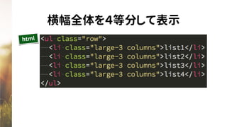 横幅全体を４等分して表示
html
 