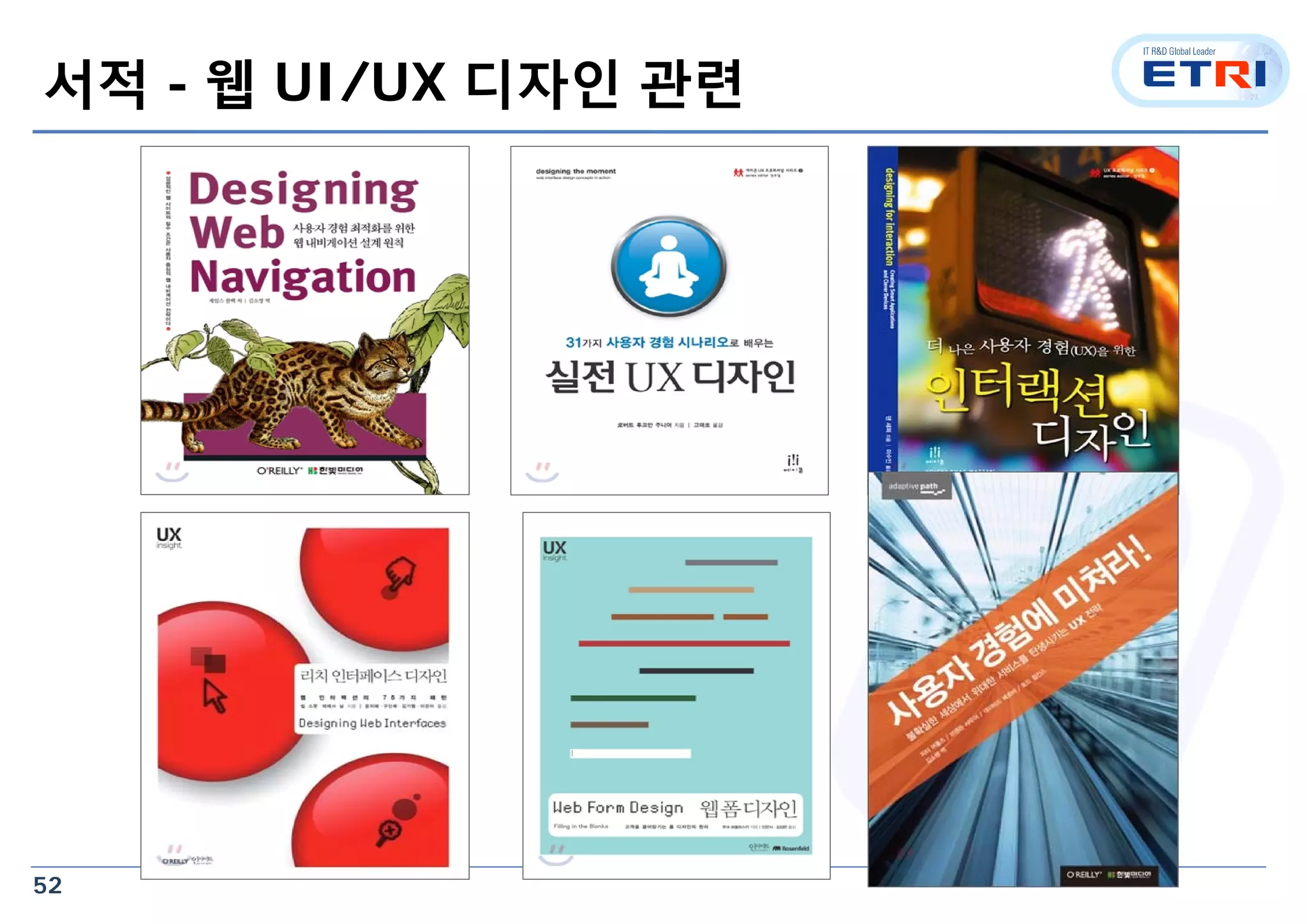 52
서적 - 웹 UI/UX 디자인 관련
 