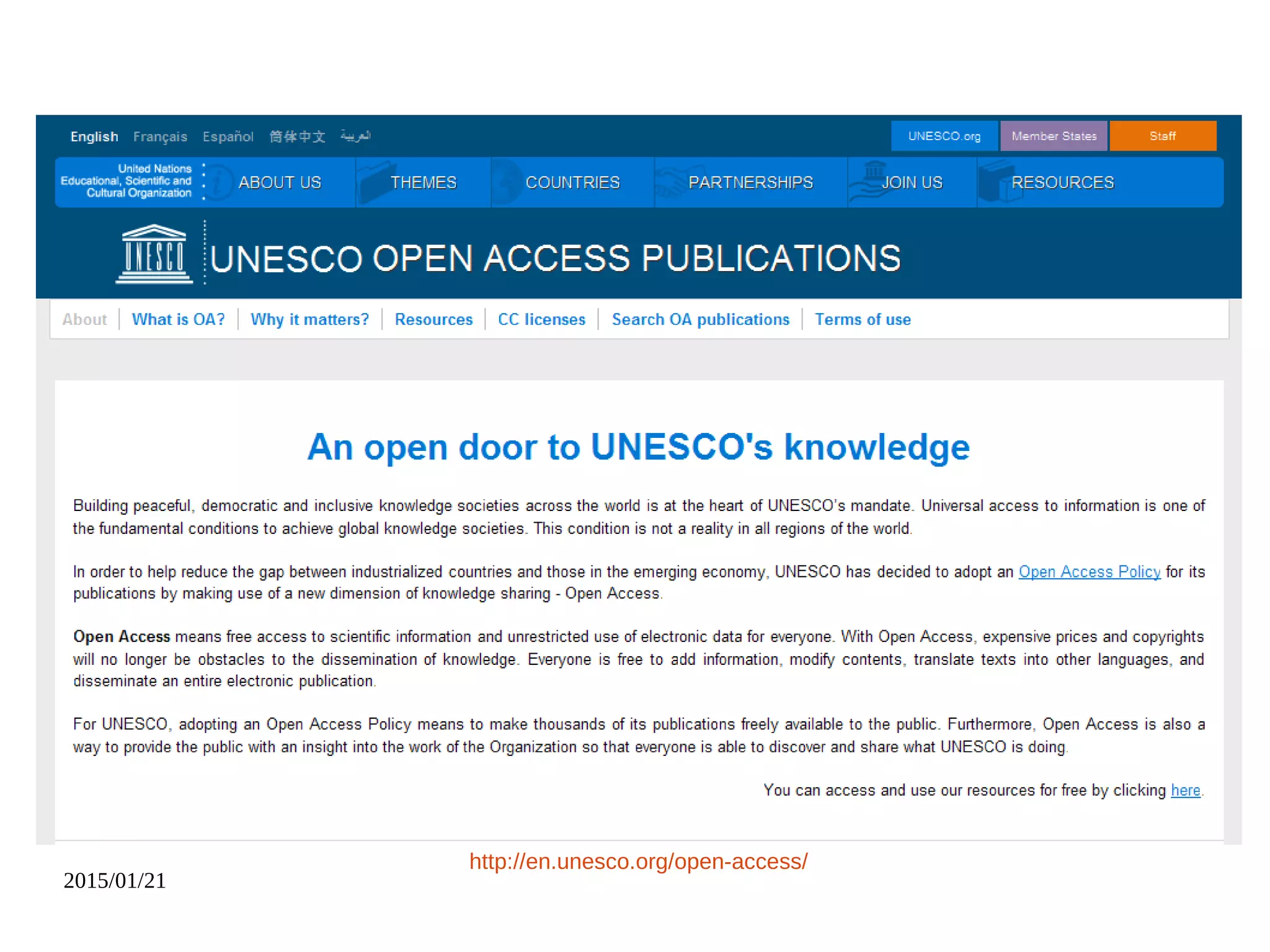 2015/01/21
http://en.unesco.org/open-access/
 