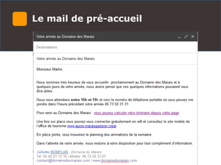 Le mail de pré-accueil
 