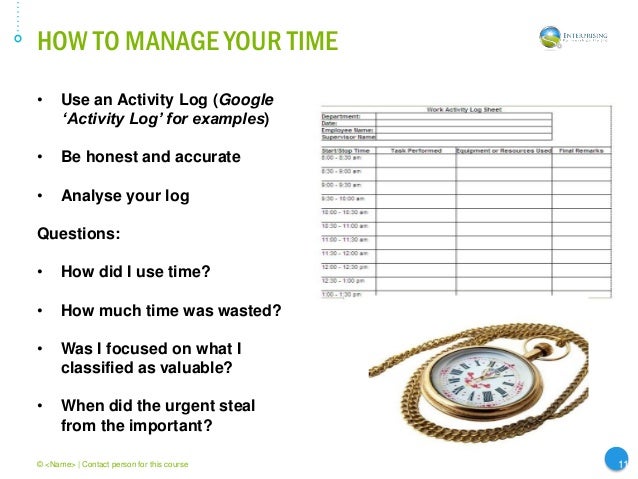 time management log