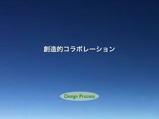 創造的コラボレーション
Design Process
 
