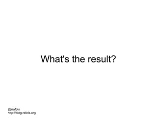 @rrafols
http://blog.rafols.org
What's the result?
 