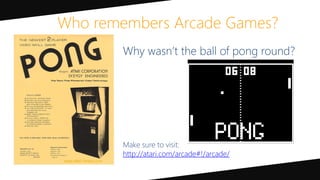 Why wasn’t the ball of pong round?
Make sure to visit:
http://atari.com/arcade#!/arcade/
Who remembers Arcade Games?
 