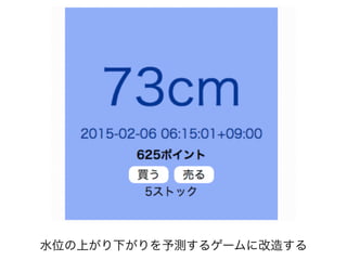 水位の上がり下がりを予測するゲームに改造する
 