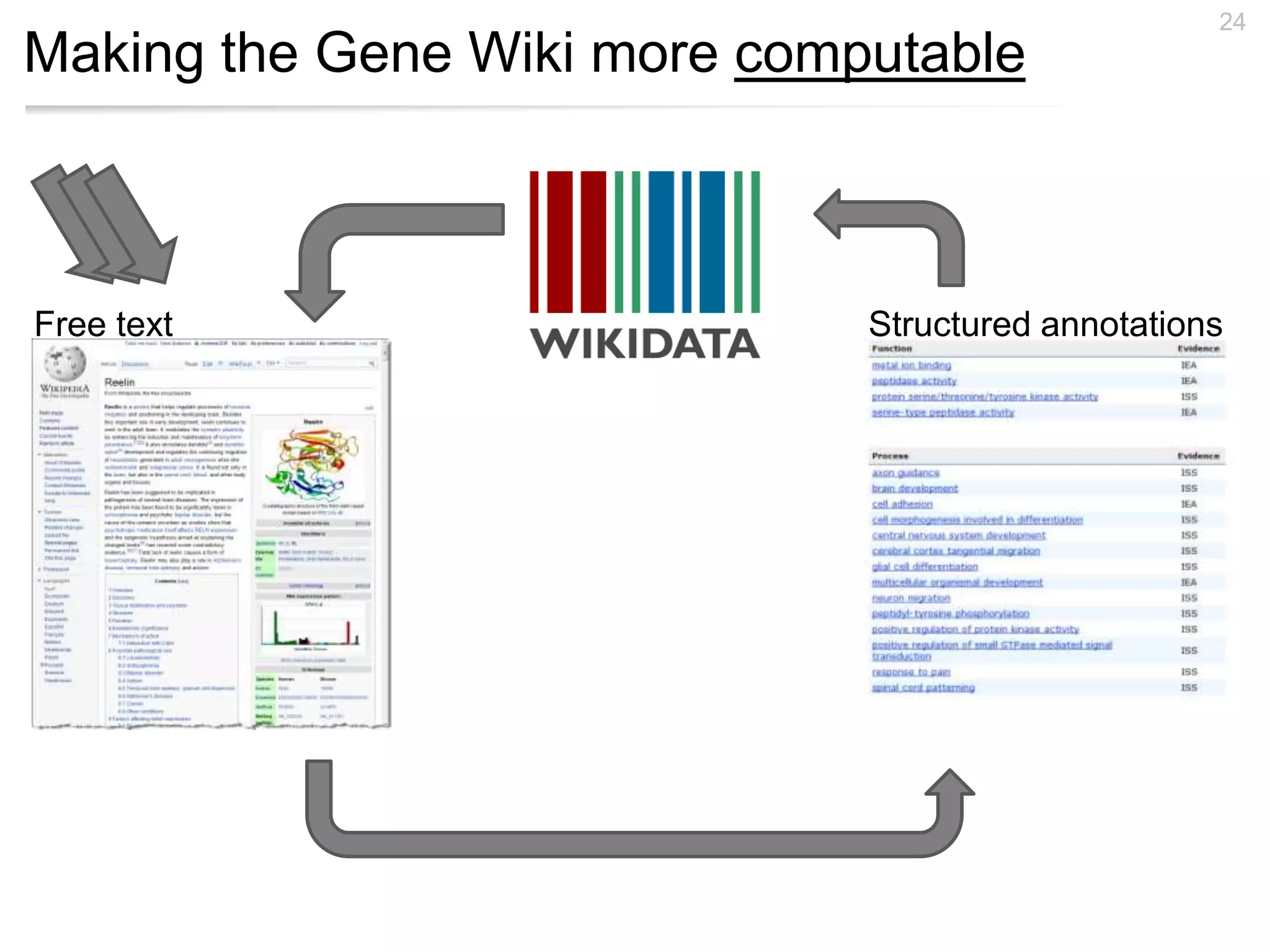 Making the Gene Wiki more computable
24
Structured annotationsFree text
 