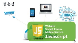 Website
Socket Comm.
Mobile Service
Javascript
범용성
 