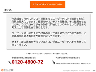 Copyright ? Willgate,Inc. All Rights Reserved. 13
ޤȤ
ؽB餷ƥȥե`̤ޤƥ``ƥȤgФС
󻯤ǤޤҪʤΤϡƥȌgʩᡢνY
ˤɤΤ褦ʥե`ǥȸޤ˷ӳƤΤȤ֤ޤ
ϤӋƤ뤳ȤǤ
``ƥȤϤޤǸƤΤäҊĤΤǤꡢ
ηƷҪˤʤäƤޤ
ڲθƤ򿼤Ƥ뷽ϡҥ``ƥȤgʩ
ߤƤ
ԒǤΤϤ碌Ϥ
0120-4800-72
WebΤϤ碌Ϥ
https://growthporter.com/contact/
Ϥ碌ˤϱؤ1ӘIڤˤŤޤ
YϤˤĤƤΤ|?Մ¤ޤǤޤ
饤ɤΥ`ɤϤ?
 