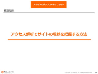 Copyright ? Willgate,Inc. All Rights Reserved. 14
؄eh
ǥȤάF״դ뷽
饤ɤΥ`ɤϤ?
 