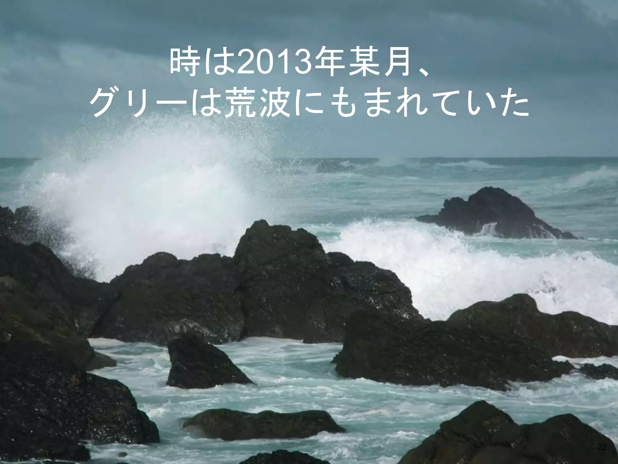Copyright © 2014-2015 Wright Flyer Studios, Inc. All Rights Reserved.
時は2013年某月、
グリーは荒波にもまれていた
22
 