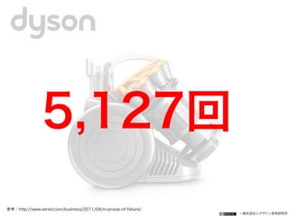 一般社団法人デザイン思考研究所
5,127回
参考：http://www.wired.com/business/2011/04/in-praise-of-failure/
 