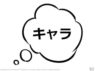 Copyright © 2015 Advanced IT Consortium to Evaluate, Apply and Drive All Rights Reserved.
キャラ
82
 