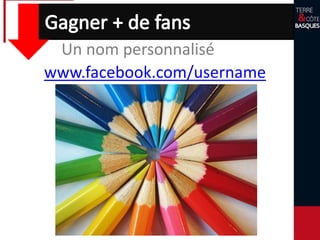 Un nom personnalisé
www.facebook.com/username
 