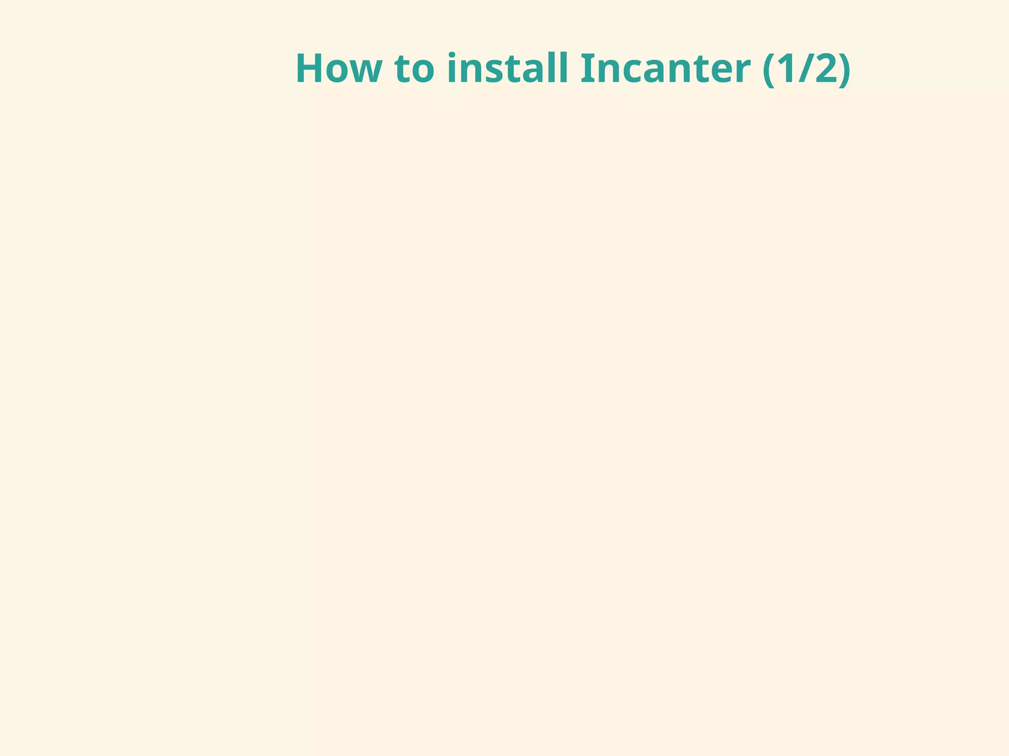 How to install Incanter (1/2)
 