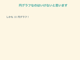 円グラフなのはいけないと思います
しかも 3D 円グラフ！
 
