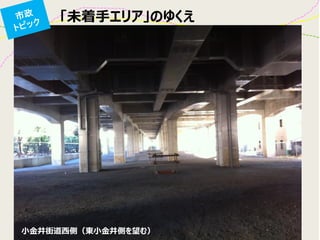 「未着手エリア」のゆくえ
小金井街道西側（東小金井側を望む）
 