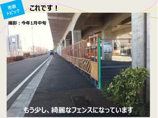 これです！
撮影：今年1月中旬
もう少し、綺麗なフェンスになっています
 