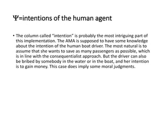 =intentions of the human agent
• The column called “intention” is probably the most intriguing part of
this implementatio...