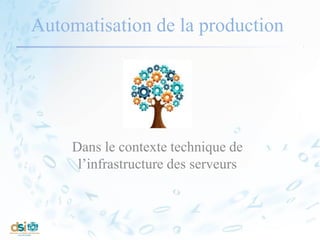 Automatisation de la production
Dans le contexte technique de
l’infrastructure des serveurs
 