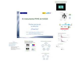 Taller de preparación de propuestas de Instrumento PYME de H2020
