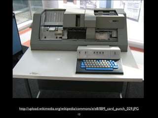 13
http://upload.wikimedia.org/wikipedia/commons/e/e8/IBM_card_punch_029.JPG
 