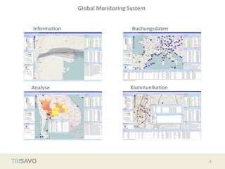 Global Monitoring System
8
Kommunikation
Information Buchungsdaten
Analyse
 