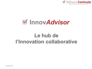 125/03/2015
Le hub de
l’Innovation collaborative
 