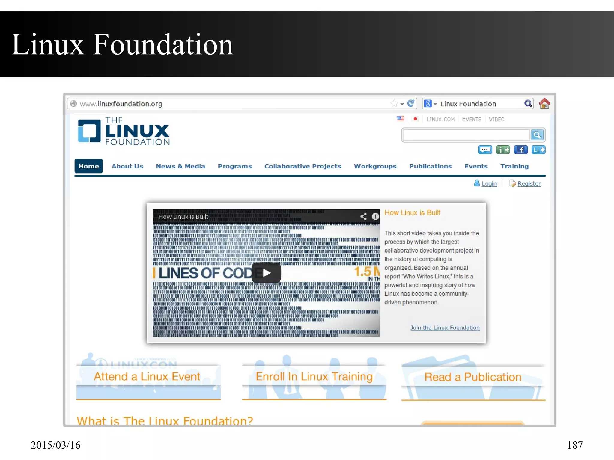 2015/03/16 187
Linux Foundation
 