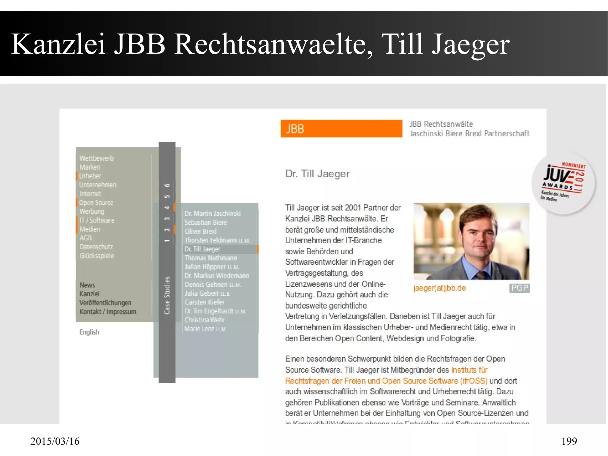 2015/03/16 199
Kanzlei JBB Rechtsanwaelte, Till Jaeger
 