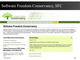 2015/03/16 209
Software Freedom Conservancy, SFC
 