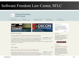 2015/03/16 211
Software Freedom Law Center, SFLC
 