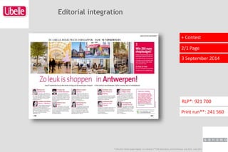 Editorial integration
2/1 Page
* CIM 2013-2014/1 paper+digital, 12+ national /**CIM declaration, word of honour, July 2013 - June 2014
RLP*: 921 700
Print run**: 241 560
3 September 2014
+ Contest
 