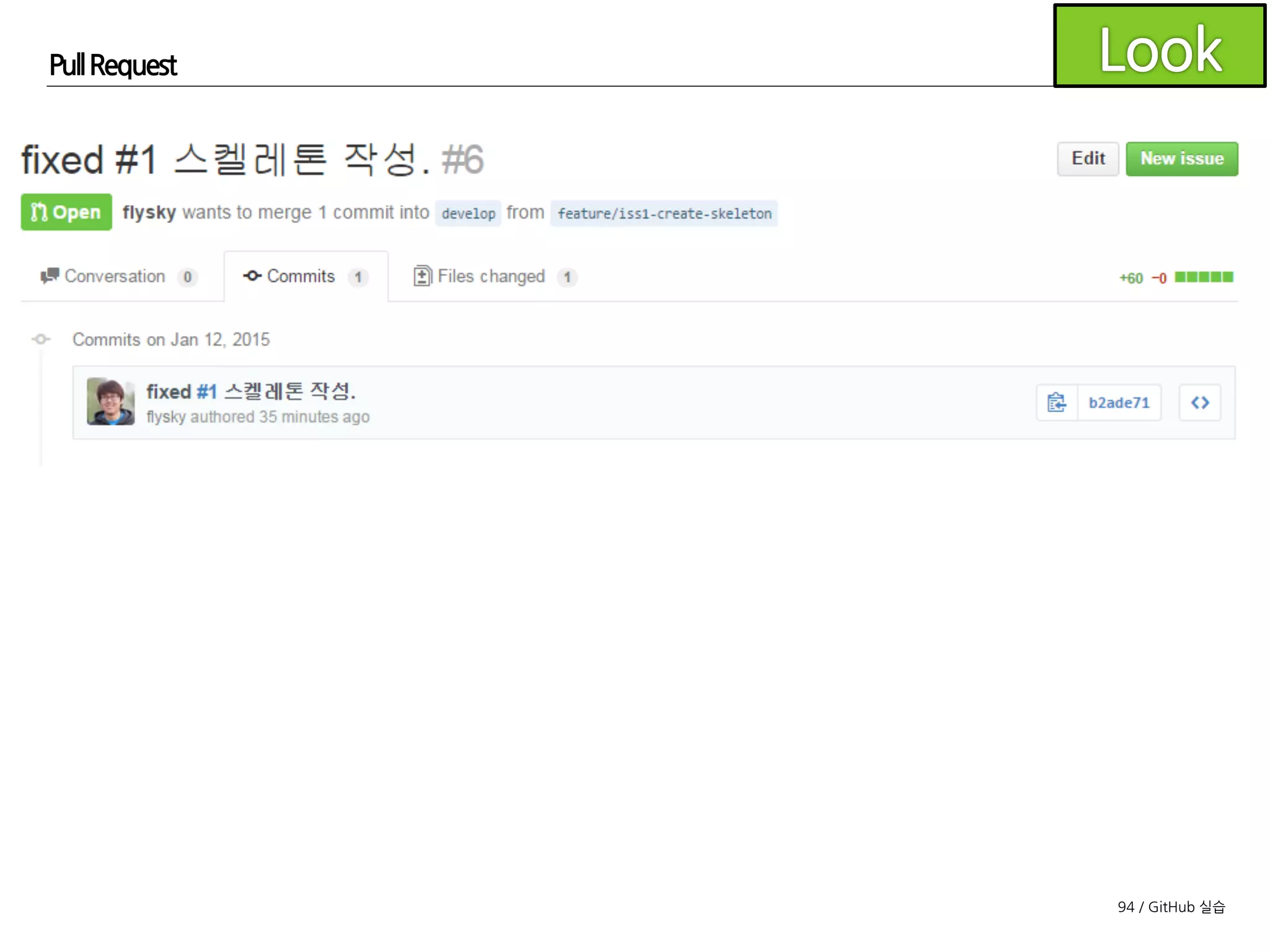 94 / GitHub 실습
Pull Request
 