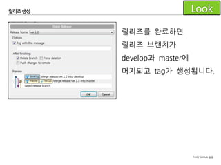 164 / GitHub 실습
릴리즈 생성
그 후
develop과
master, tag까지
푸시해 줍니다.
 