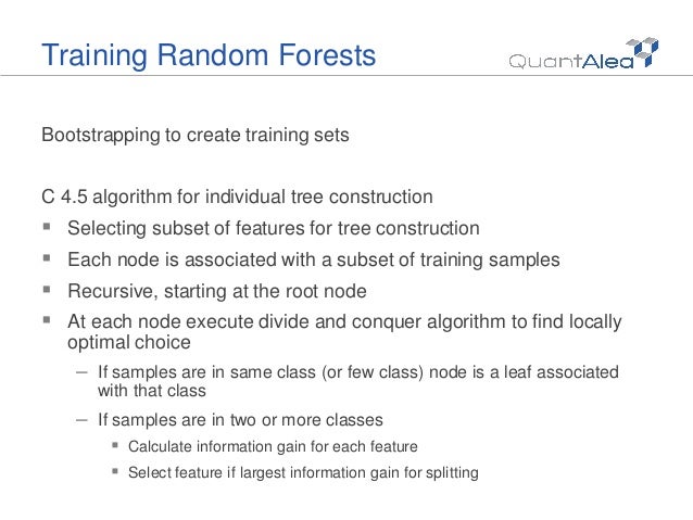 Trading strategies random forest