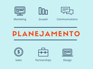 PLANEJAMENTO
Sales Partnerships Design
Marketing Growth Communications
 