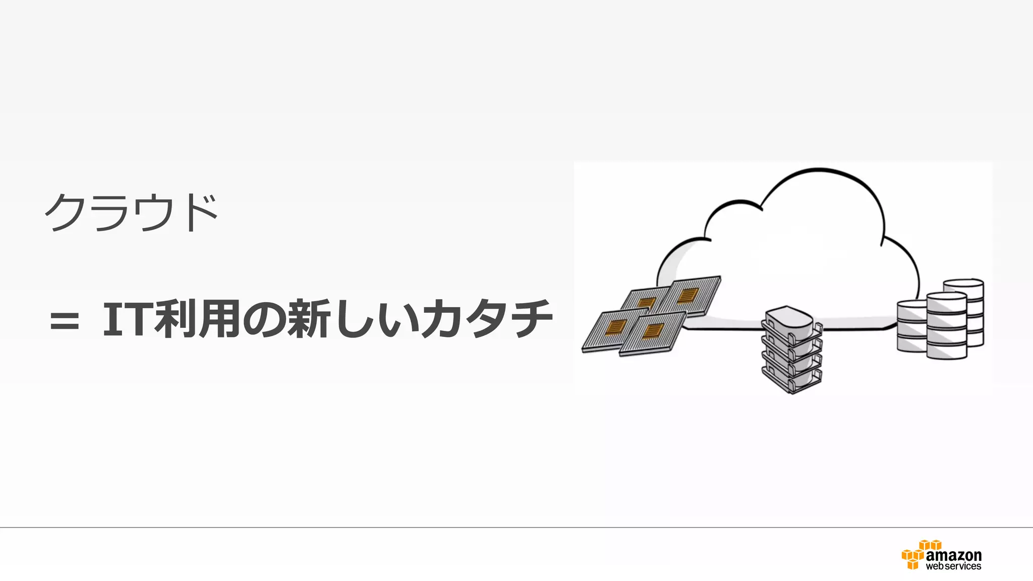 クラウド  
＝  IT利利⽤用の新しいカタチ
 