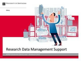 Research Data Management Support
Library
NTNU University Library visit – 26 March 2015
 