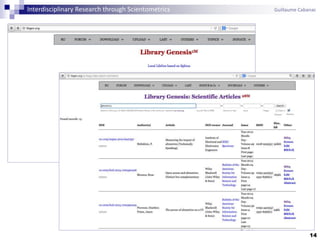 14
Interdisciplinary Research through Scientometrics Guillaume Cabanac
 